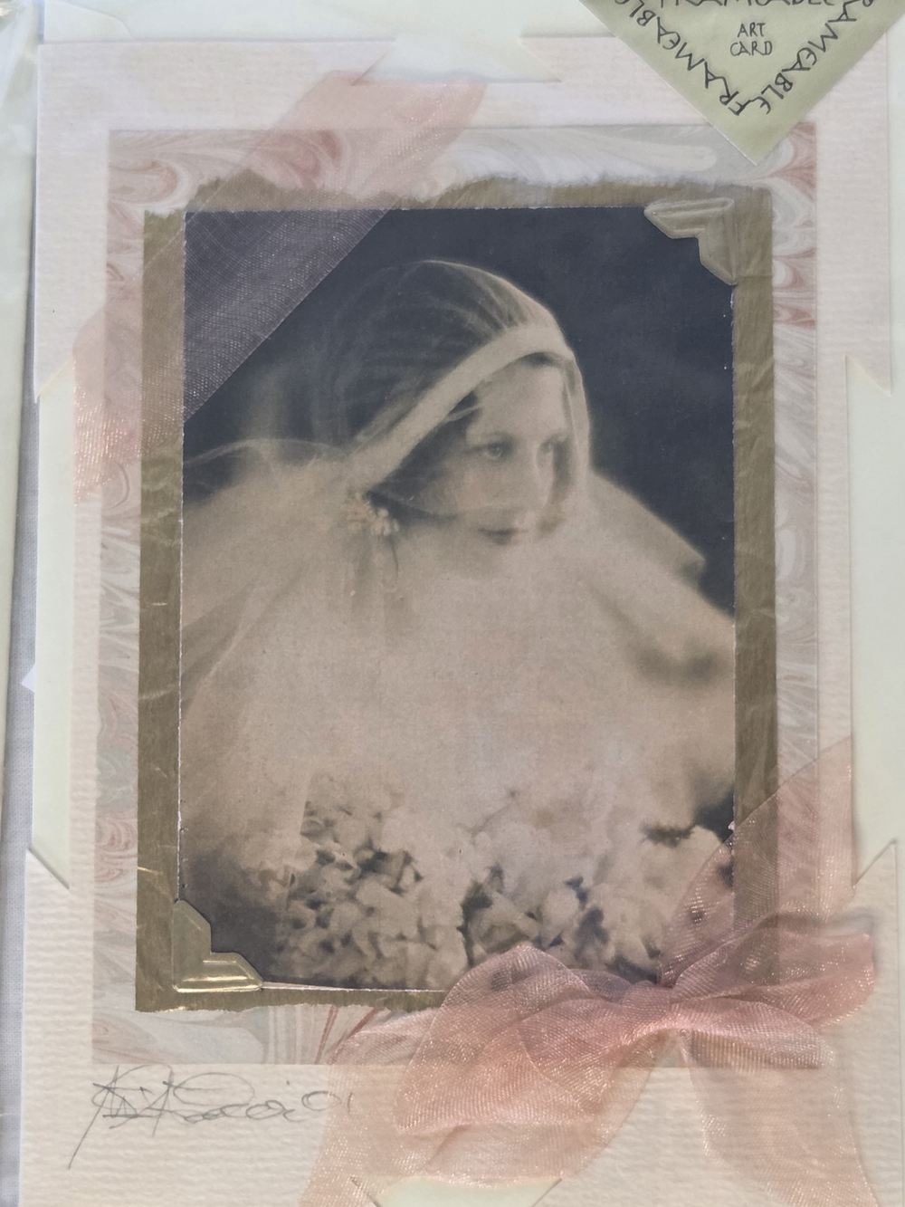 Vintage Bridal Portrait Art Card Lot Of 4